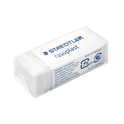 Gomma Rasoplast per matita Staedtler - 43 x19 x13 mm - bianca - conf. 30 pezzi - 526B30